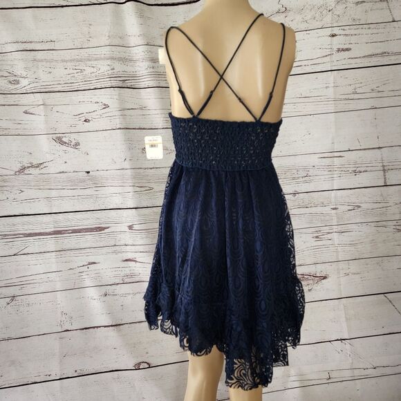 Free People Sleeveless Adella Burnout Slip Dress Blue Small NWT - Picture 9 of 10